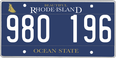 RI license plate 980196