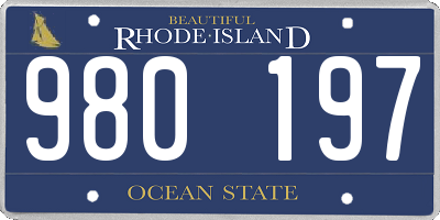 RI license plate 980197