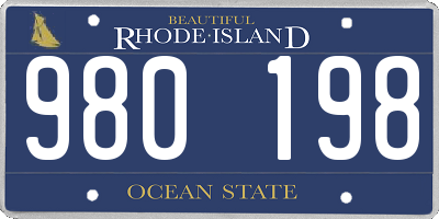 RI license plate 980198