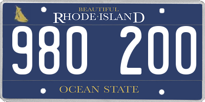 RI license plate 980200