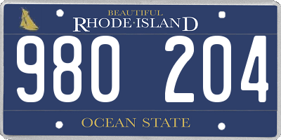 RI license plate 980204