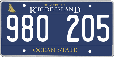 RI license plate 980205