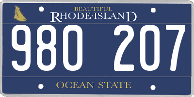 RI license plate 980207
