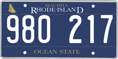 RI license plate 980217