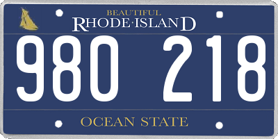 RI license plate 980218