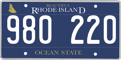 RI license plate 980220