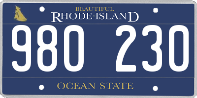 RI license plate 980230