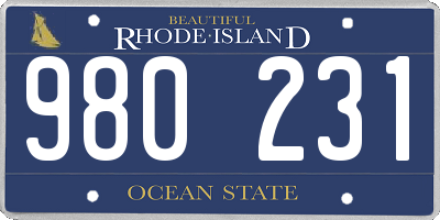 RI license plate 980231
