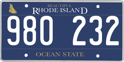 RI license plate 980232