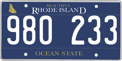 RI license plate 980233
