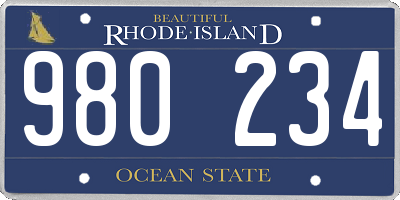 RI license plate 980234
