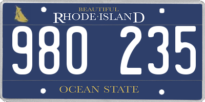 RI license plate 980235