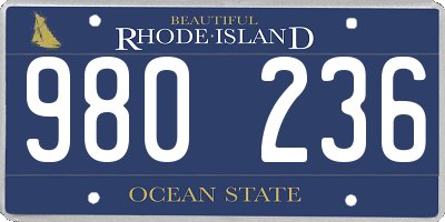 RI license plate 980236