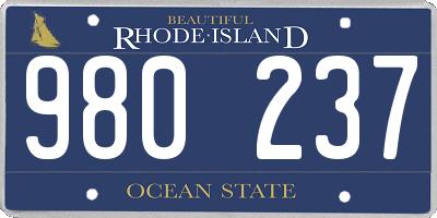 RI license plate 980237