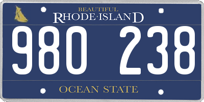 RI license plate 980238
