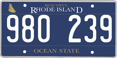 RI license plate 980239