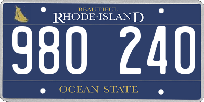RI license plate 980240