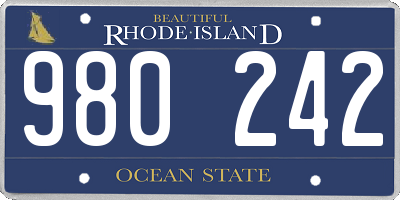 RI license plate 980242