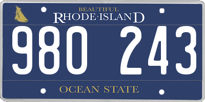 RI license plate 980243