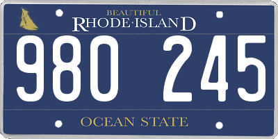 RI license plate 980245