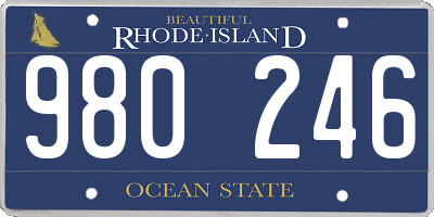 RI license plate 980246
