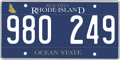 RI license plate 980249