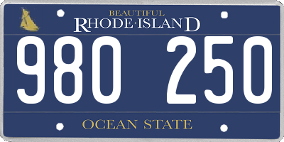 RI license plate 980250