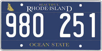 RI license plate 980251