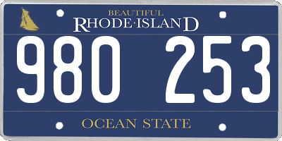 RI license plate 980253
