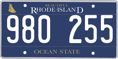 RI license plate 980255