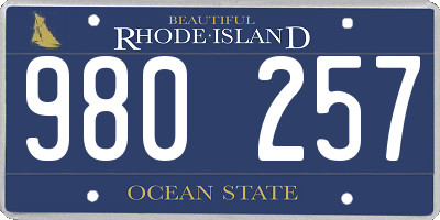RI license plate 980257