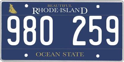 RI license plate 980259