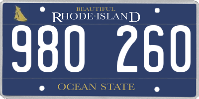 RI license plate 980260