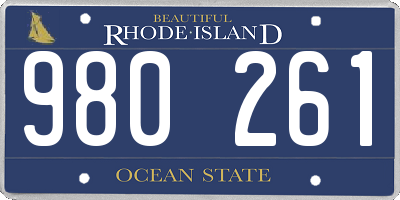 RI license plate 980261