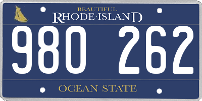 RI license plate 980262