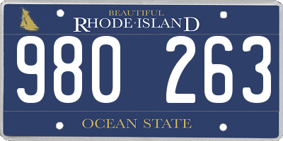 RI license plate 980263