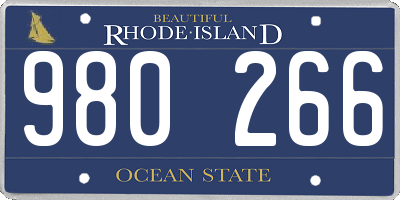 RI license plate 980266