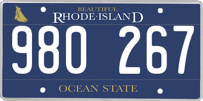 RI license plate 980267