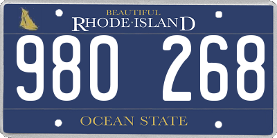 RI license plate 980268