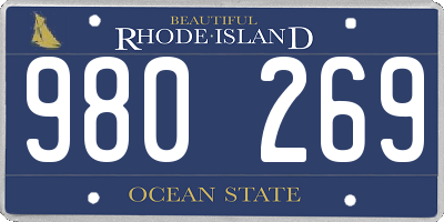 RI license plate 980269