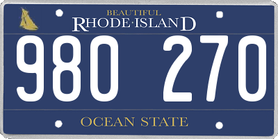 RI license plate 980270