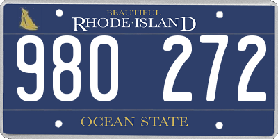 RI license plate 980272