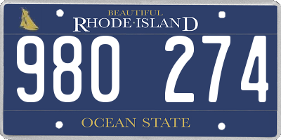 RI license plate 980274