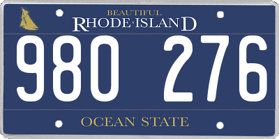 RI license plate 980276