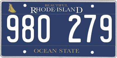 RI license plate 980279