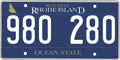 RI license plate 980280