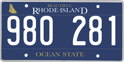RI license plate 980281