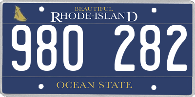 RI license plate 980282