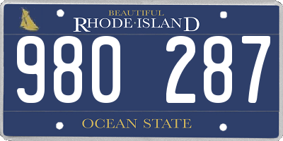 RI license plate 980287
