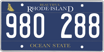 RI license plate 980288
